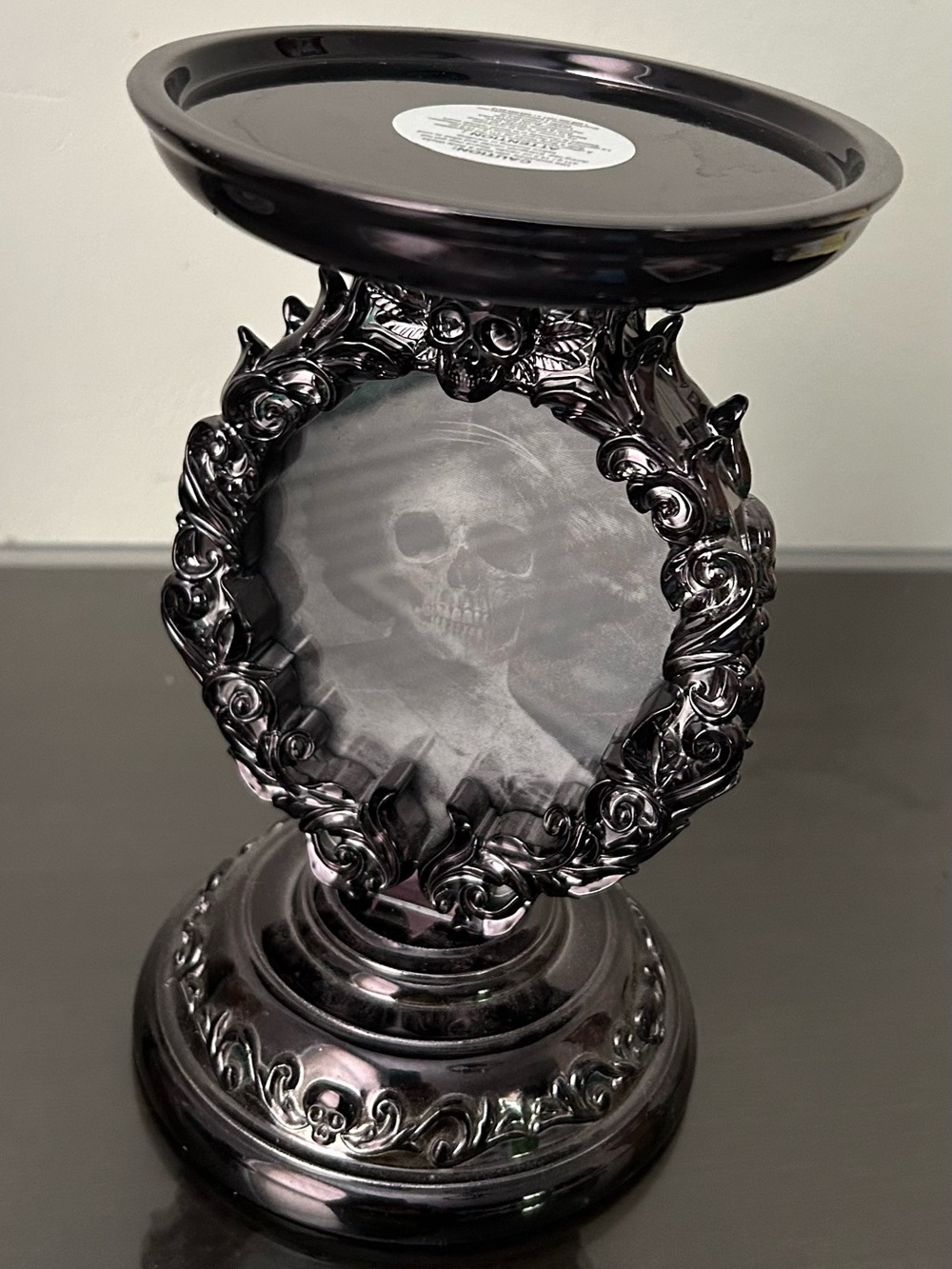 Bath & Body Works Halloween Holographic Portrait 3-Wick Pedestal Candle Holder - Picture 3 of 5